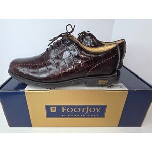 FootJoy Europa Collection Brown Croc Leather Golf Shoes Womens 6.5 M
371